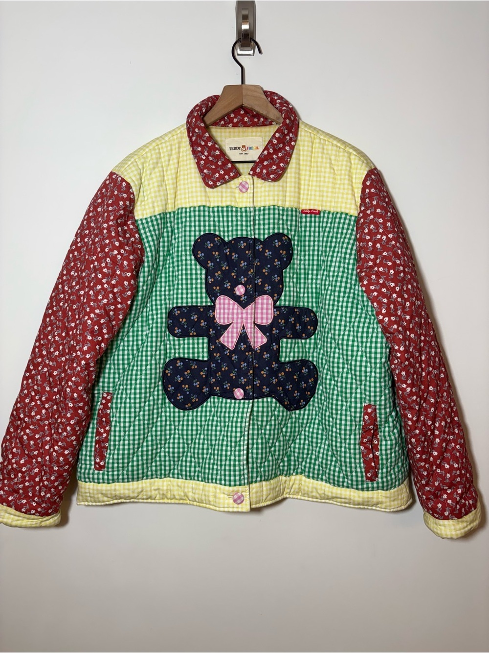TEDDY FRESH QUILTED JACKET 3XL Teddy Bear Floral Cottagecore New